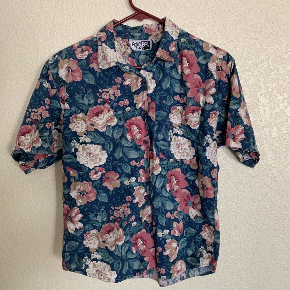 Krazy Kat Kids Flower Button Up